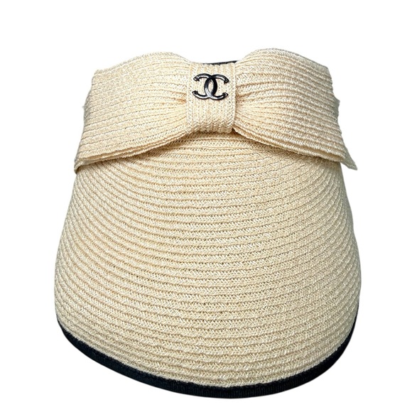 Chanel 2021 CC Bow Raffia Visor — Size M main image 5